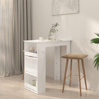 Thumbnail for Bartisch mit Regal Hochglanz-Weiß 102x50x103,5 cm