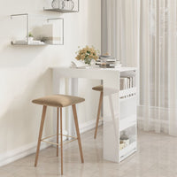 Thumbnail for Bartisch mit Regal Hochglanz-Weiß 102x50x103,5 cm