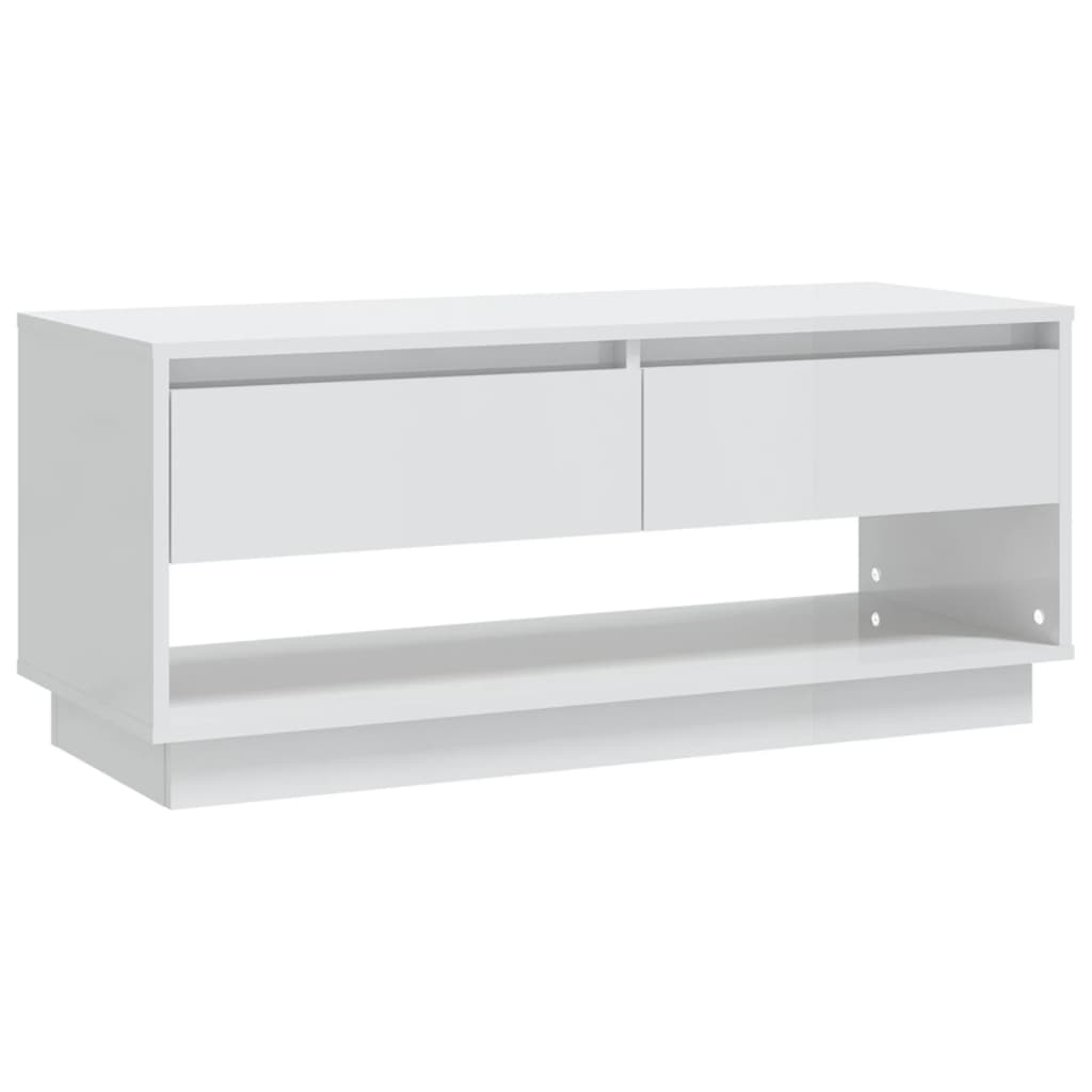 TV-Schrank Hochglanz-Weiß 102x41x44 cm Spanplatte