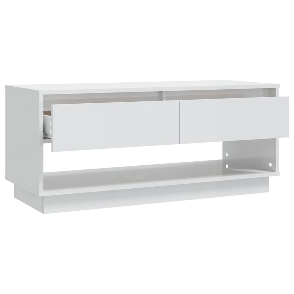 TV-Schrank Hochglanz-Weiß 102x41x44 cm Spanplatte