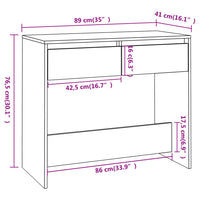Thumbnail for Konsolentisch Weiß 89x41x76,5 cm Holzwerkstoff