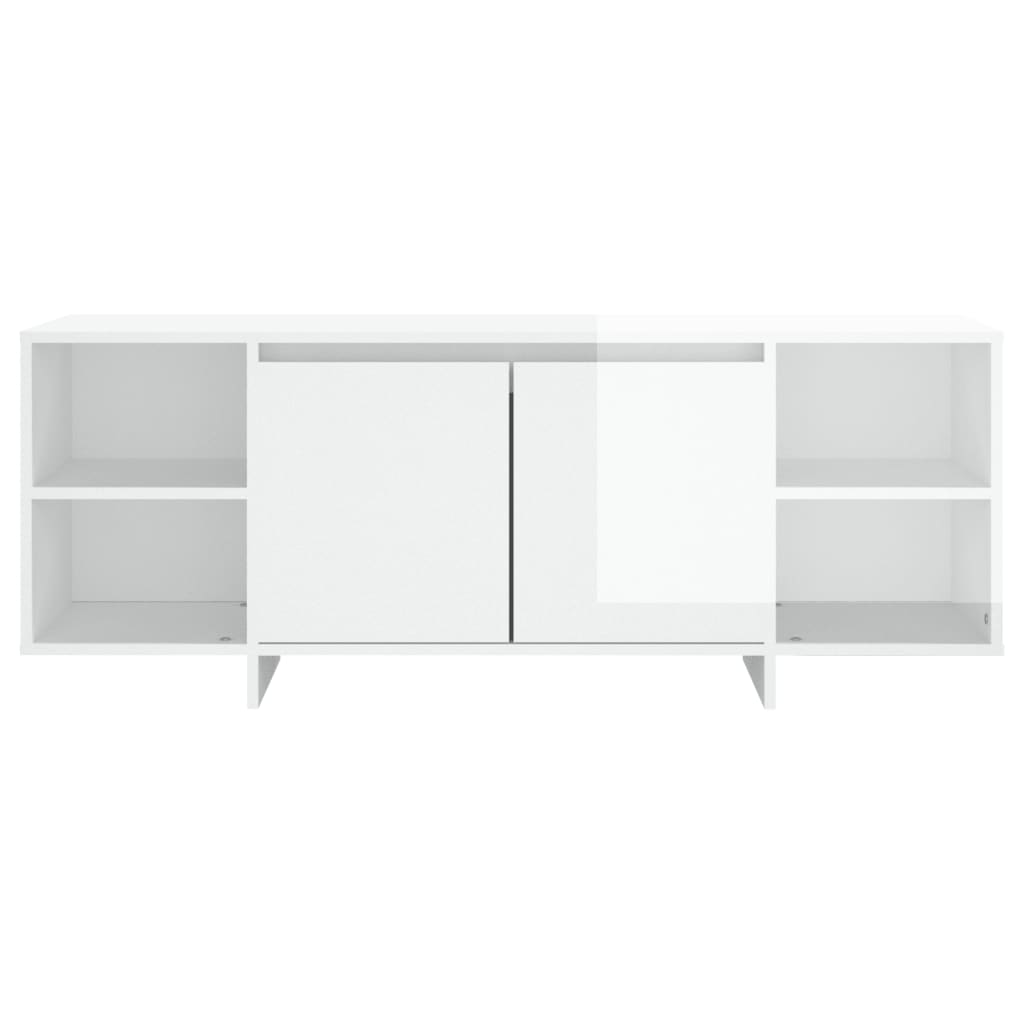 TV-Schrank Hochglanz-Weiß 130x35x50 cm Spanplatte
