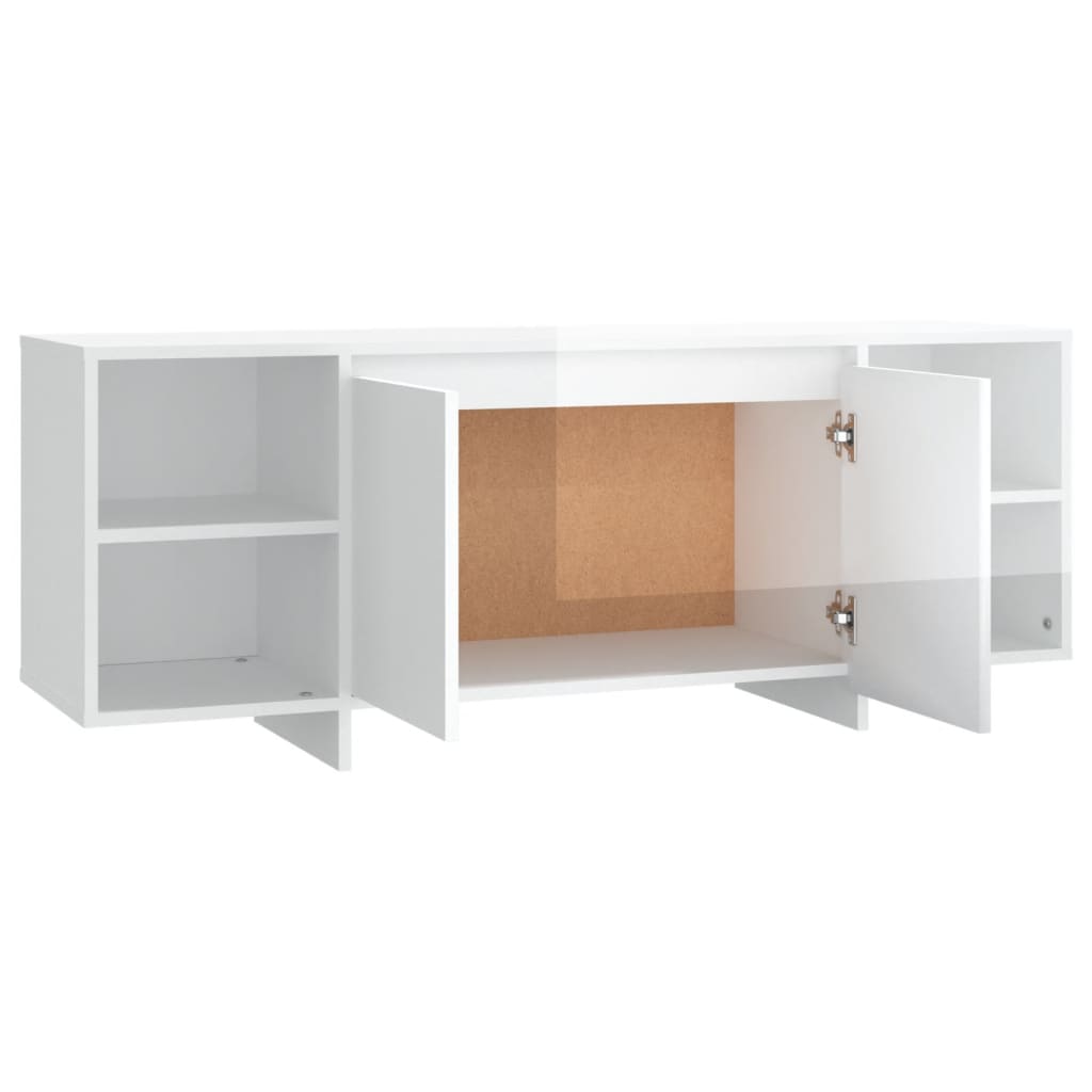 TV-Schrank Hochglanz-Weiß 130x35x50 cm Spanplatte
