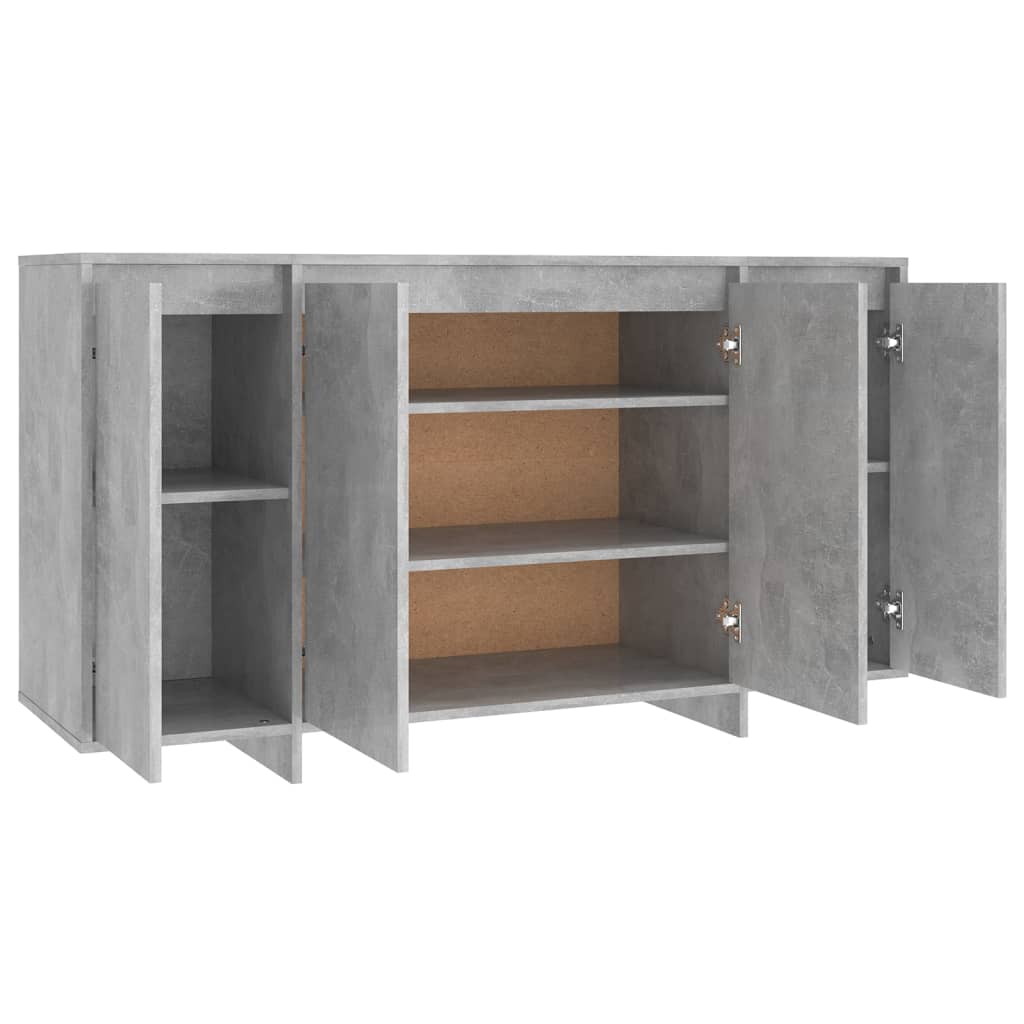 Sideboard Betongrau 135x41x75 cm Holzwerkstoff