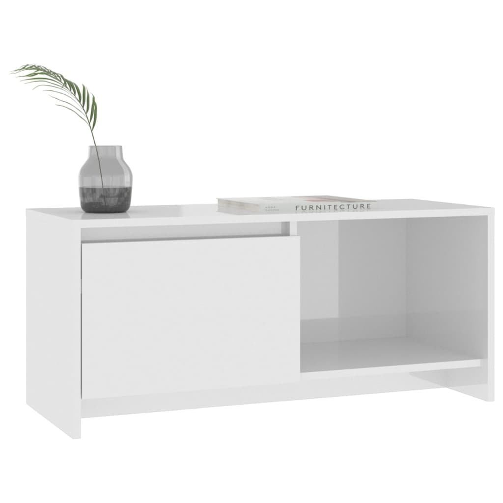 TV-Schrank Hochglanz-Weiß 90x35x40 cm Holzwerkstoff