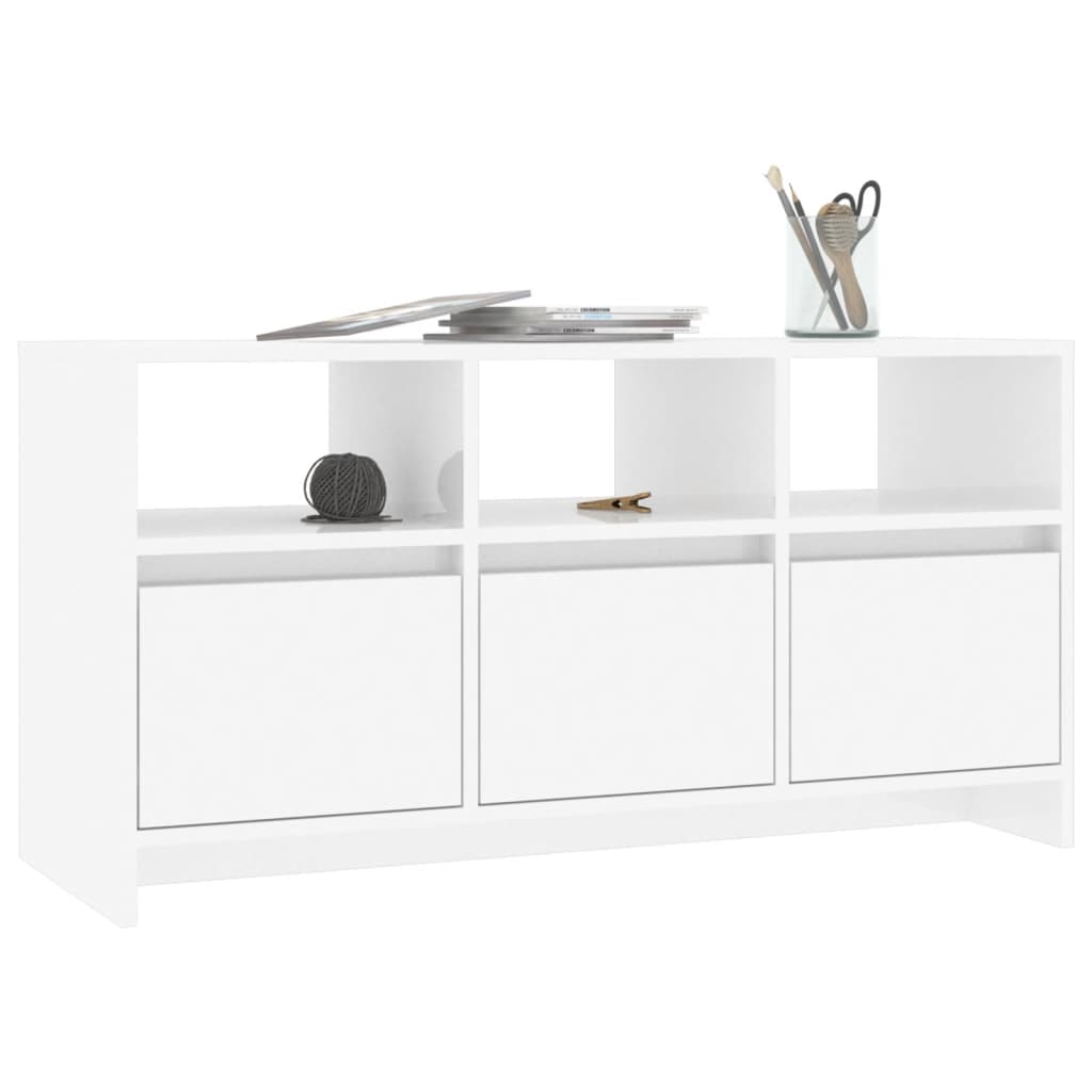 TV-Schrank Hochglanz-Weiß 102x37,5x52,5 cm Spanplatte