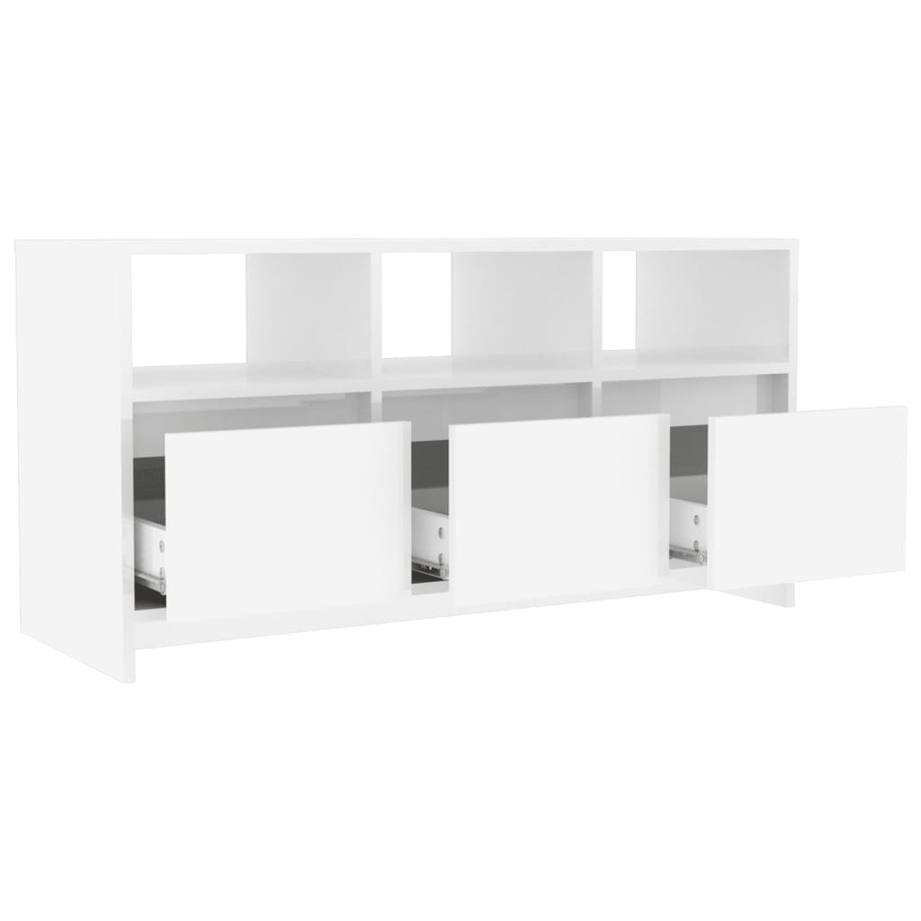 TV-Schrank Hochglanz-Weiß 102x37,5x52,5 cm Spanplatte