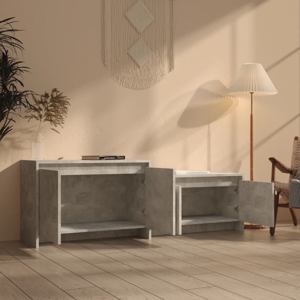 TV-Schrank Betongrau 146,5x35x50 cm Spanplatte