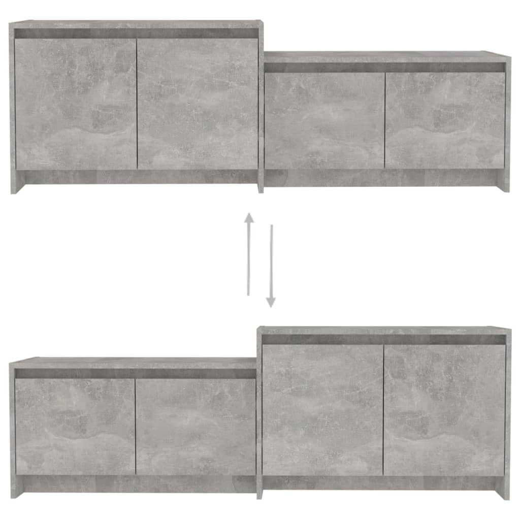 TV-Schrank Betongrau 146,5x35x50 cm Spanplatte