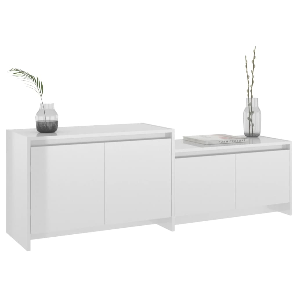 TV-Schrank Hochglanz-Weiß 146,5x35x50 cm Spanplatte