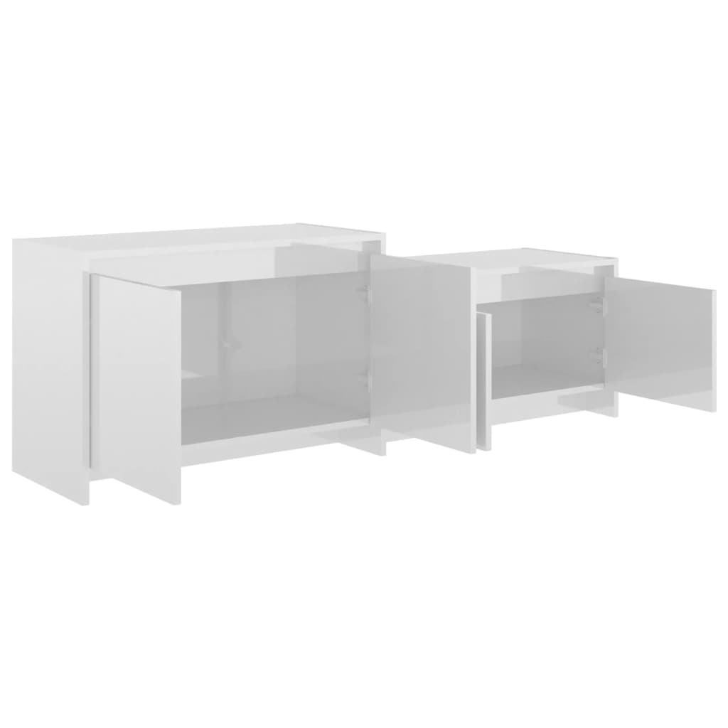 TV-Schrank Hochglanz-Weiß 146,5x35x50 cm Spanplatte