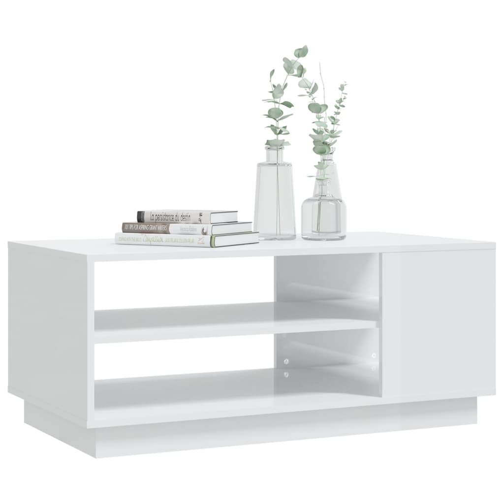 Couchtisch Hochglanz-Weiß 102x55x43 cm Holzwerkstoff