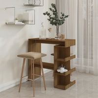 Thumbnail for Bartisch mit Regal Braun Eiche-Optik 100x50x101,5 cm Spanplatte