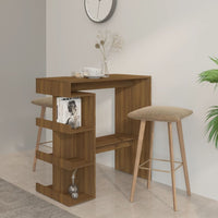 Thumbnail for Bartisch mit Regal Braun Eiche-Optik 100x50x101,5 cm Spanplatte