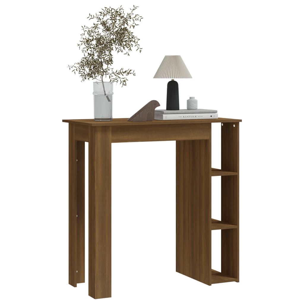 Bartisch mit Regal Braun Eiche-Optik 102x50x103,5 cm Spanplatte