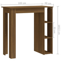 Thumbnail for Bartisch mit Regal Braun Eiche-Optik 102x50x103,5 cm Spanplatte