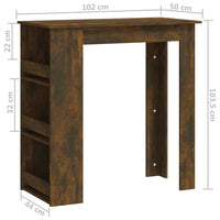 Thumbnail for Bartisch mit Regal Räuchereiche 102x50x103,5cm Holzwerkstoff
