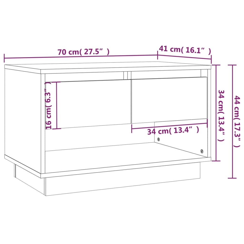TV-Schrank Braun Eichen-Optik 70x41x44 cm Spanplatte