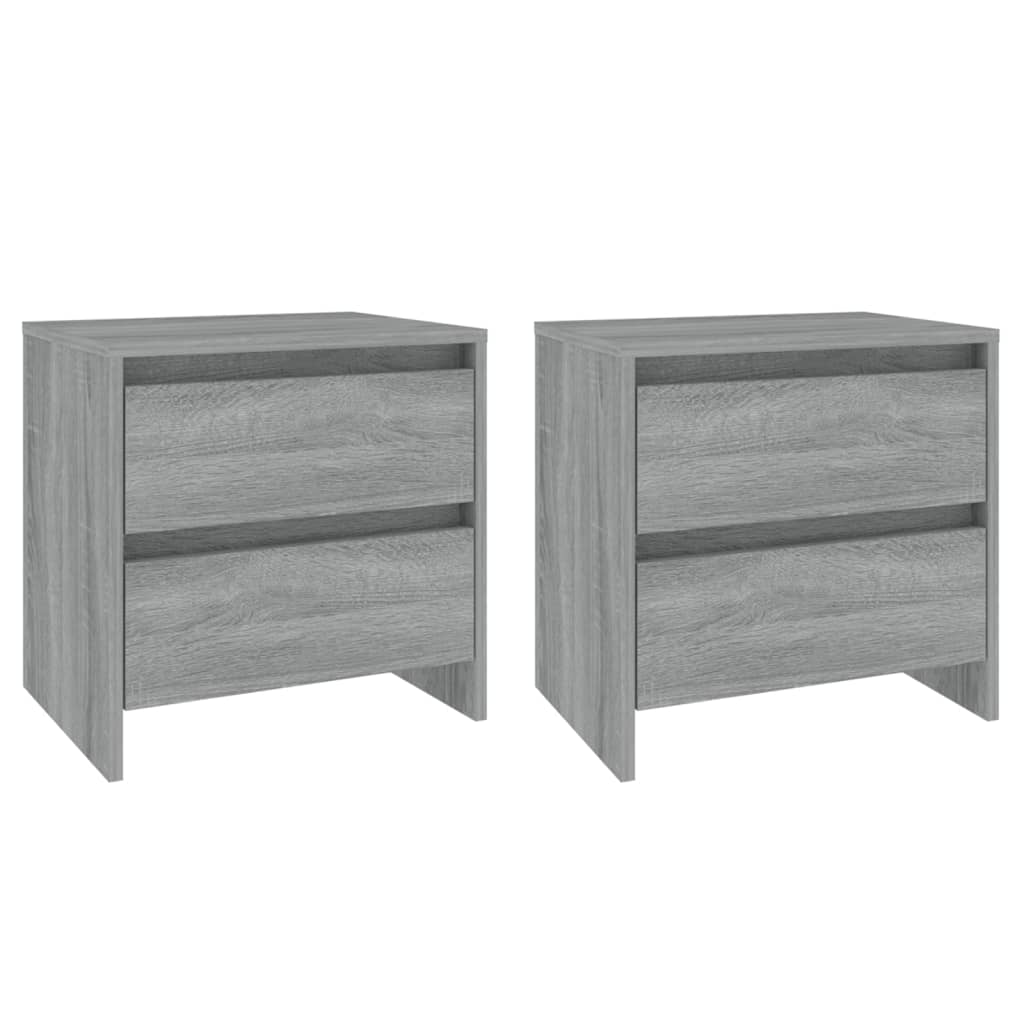 Nachttische 2 Stk. Grau Sonoma-Eiche 45x34,5x44,5 cm Spanplatte