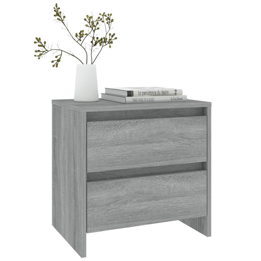 Nachttische 2 Stk. Grau Sonoma-Eiche 45x34,5x44,5 cm Spanplatte