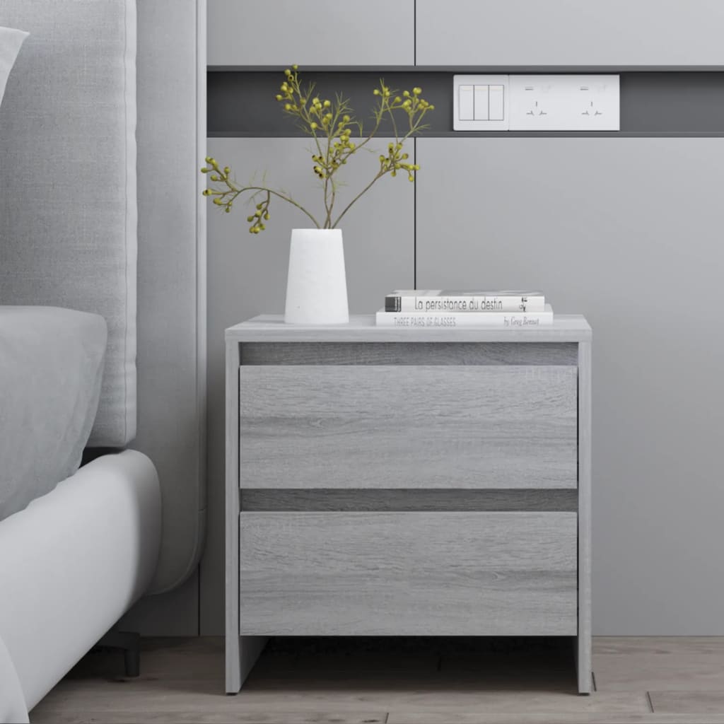 Nachttische 2 Stk. Grau Sonoma-Eiche 45x34,5x44,5 cm Spanplatte
