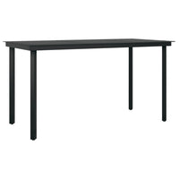 Thumbnail for Garten-Esstisch Schwarz 140x70x74 cm Stahl und Glas