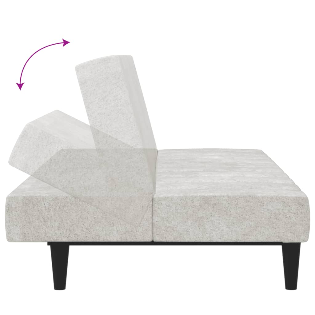 Schlafsofa 2-Sitzer Hellgrau Mikrofasergewebe