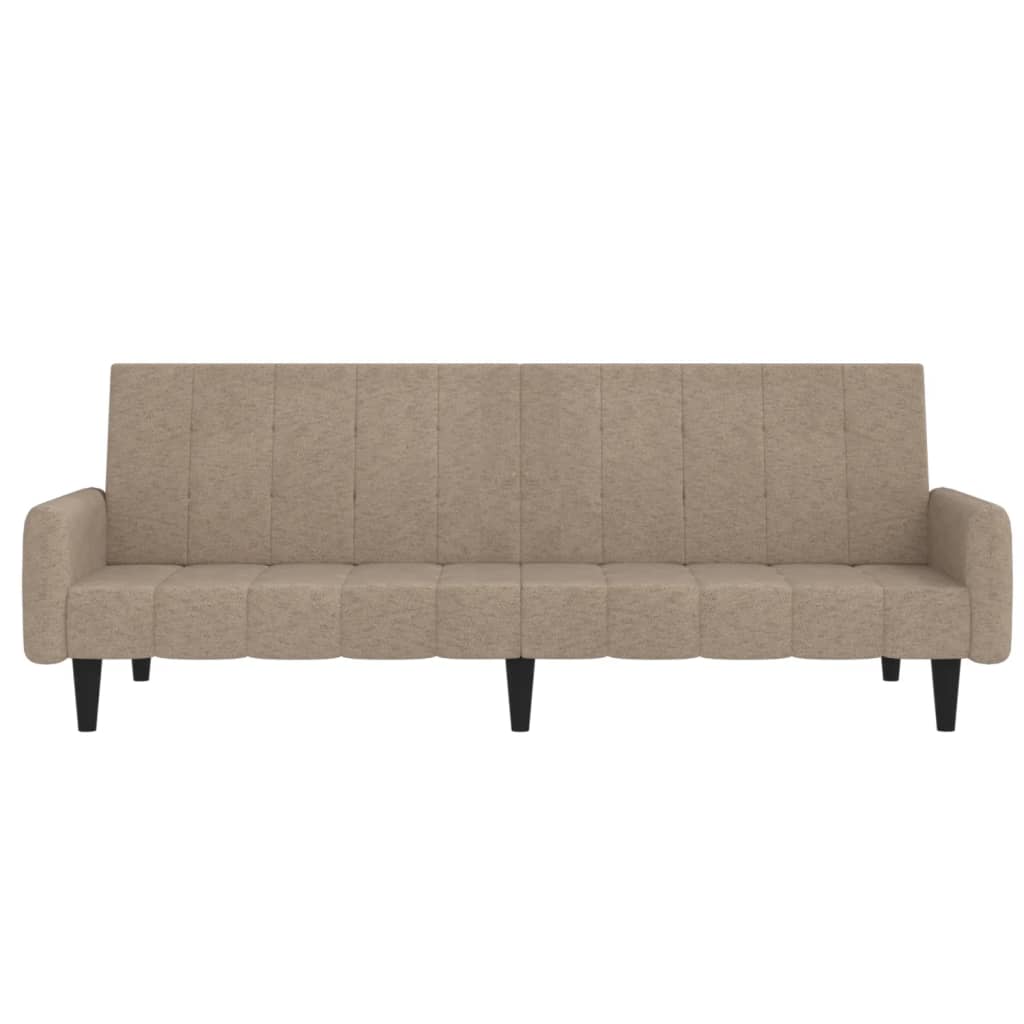 Schlafsofa 2-Sitzer Taupe Mikrofasergewebe
