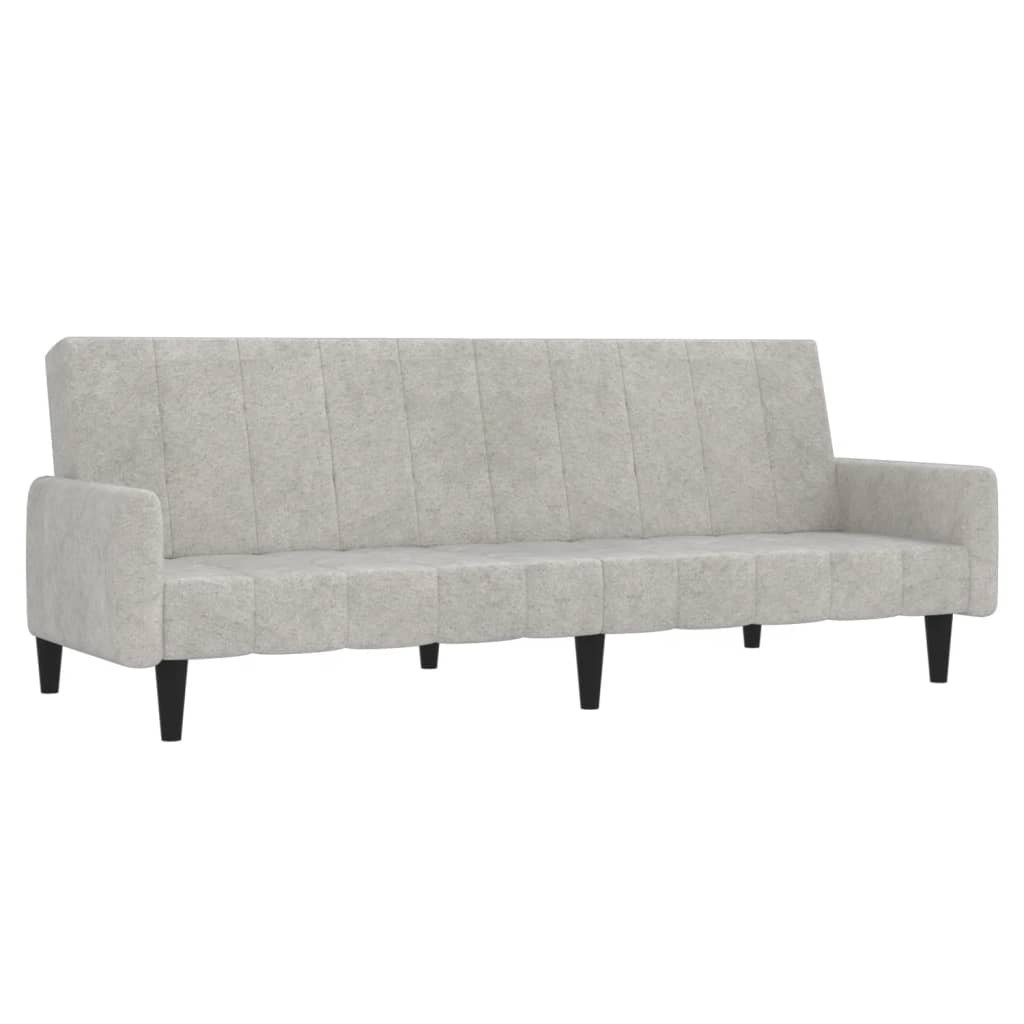 Schlafsofa 2-Sitzer Hellgrau Mikrofasergewebe