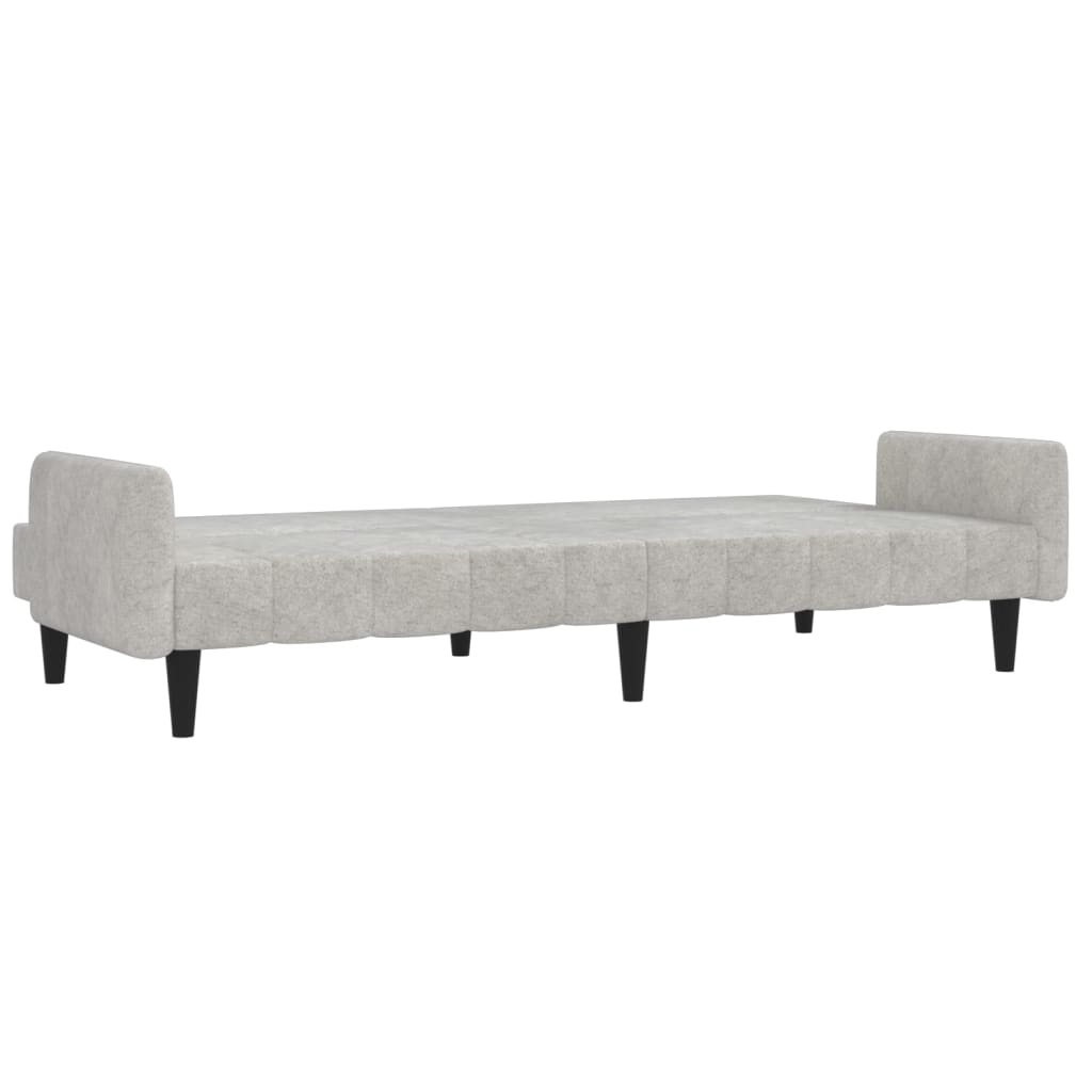 Schlafsofa 2-Sitzer Hellgrau Mikrofasergewebe