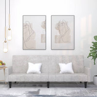 Thumbnail for Schlafsofa 2-Sitzer Hellgrau Mikrofasergewebe