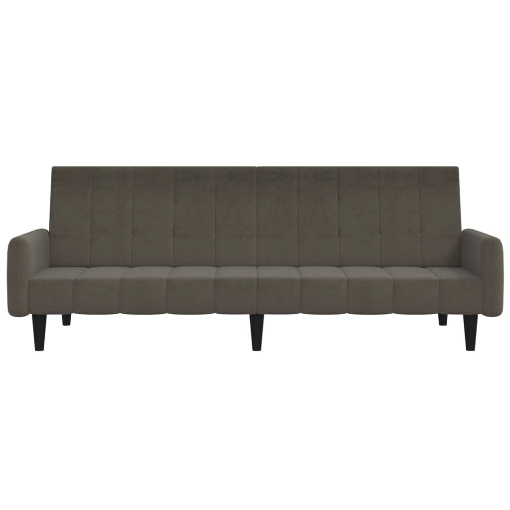 Schlafsofa 2-Sitzer Dunkelgrau Mikrofasergewebe