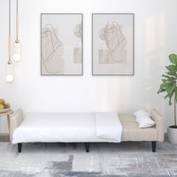 Thumbnail for Schlafsofa 2-Sitzer Creme Mikrofasergewebe