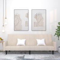 Thumbnail for Schlafsofa 2-Sitzer Creme Mikrofasergewebe