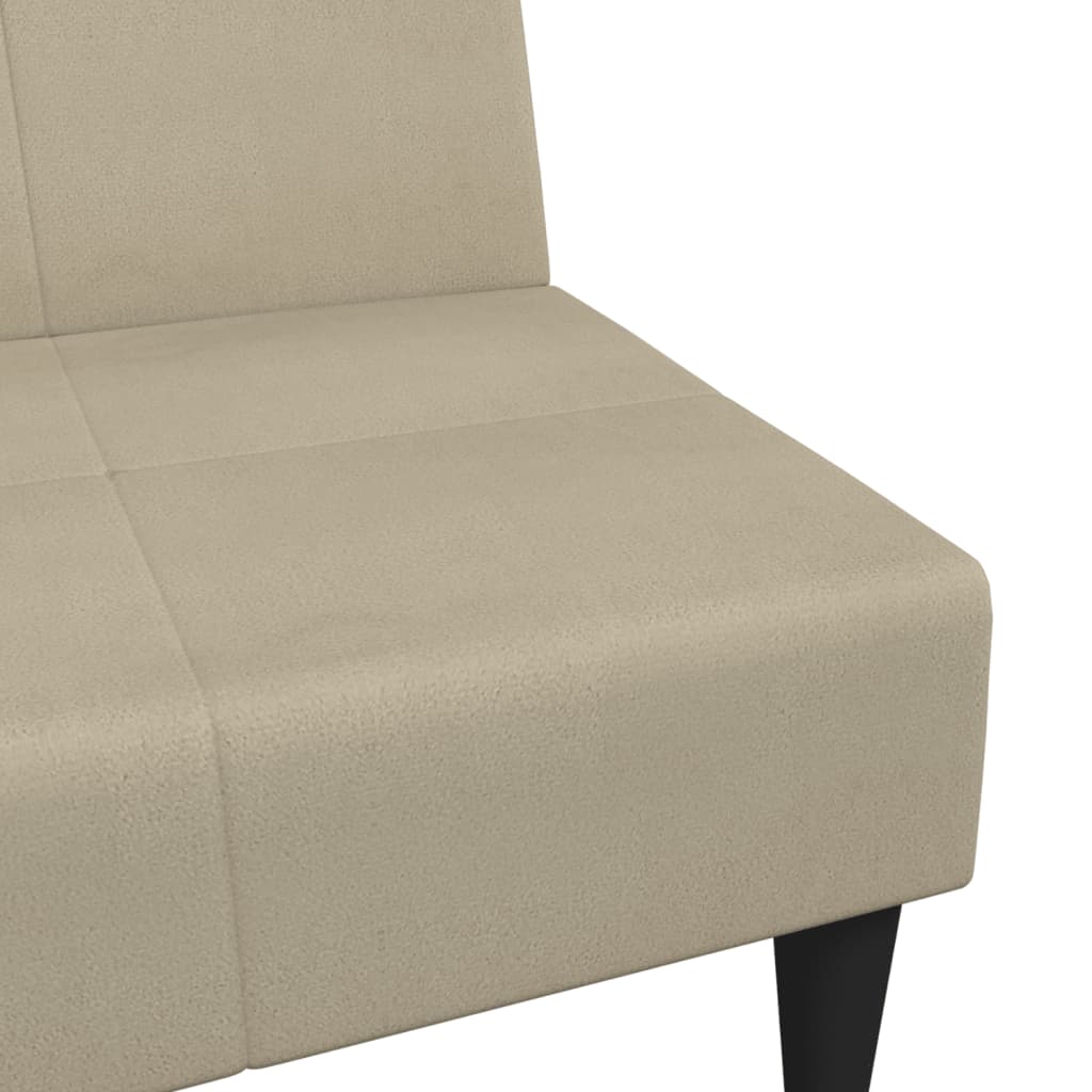 Schlafsofa 2-Sitzer Hellgrau Mikrofasergewebe