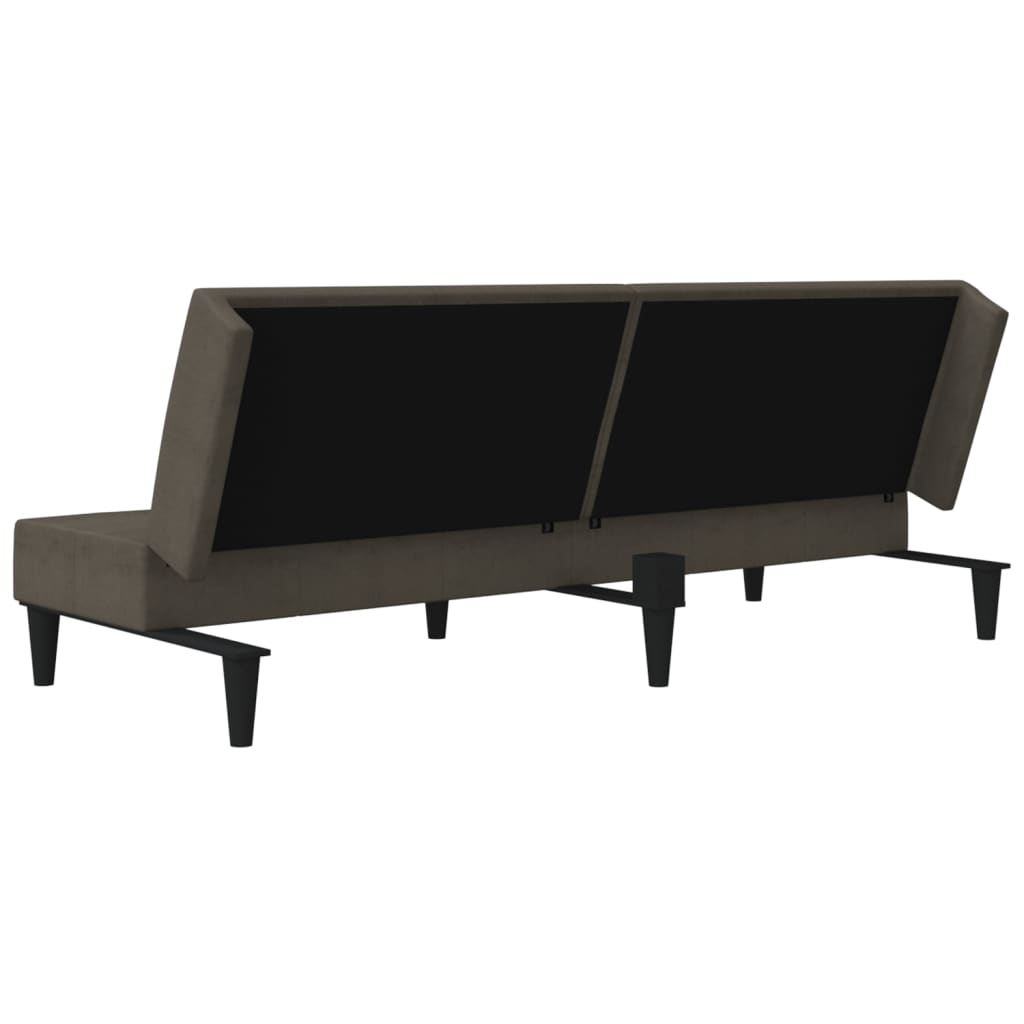 Schlafsofa 2-Sitzer Dunkelgrau Mikrofasergewebe