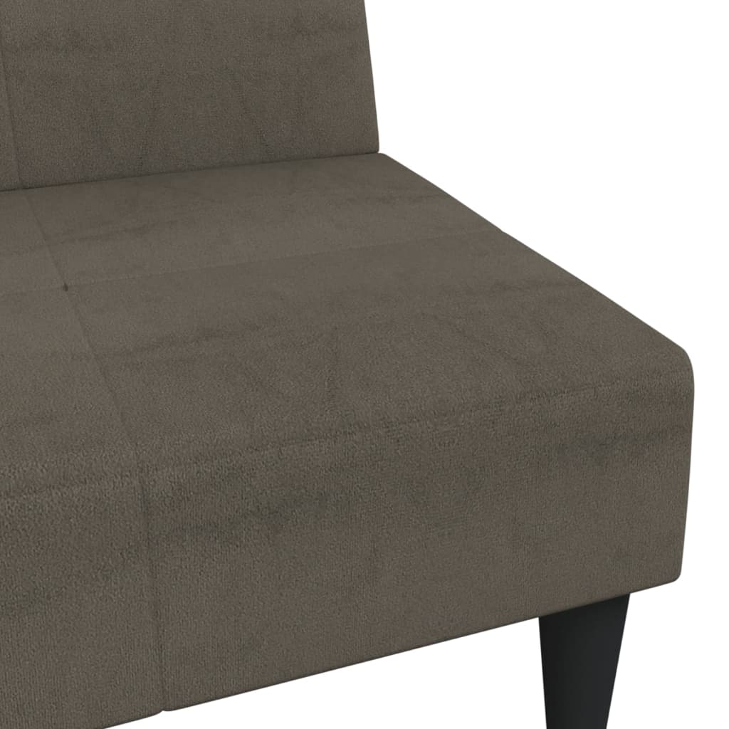 Schlafsofa 2-Sitzer Dunkelgrau Mikrofasergewebe