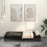 Thumbnail for Schlafsofa 2-Sitzer Schwarz Mikrofasergewebe