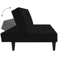 Thumbnail for Schlafsofa 2-Sitzer Schwarz Mikrofasergewebe