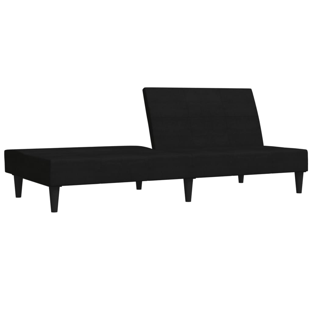 Schlafsofa 2-Sitzer Schwarz Mikrofasergewebe