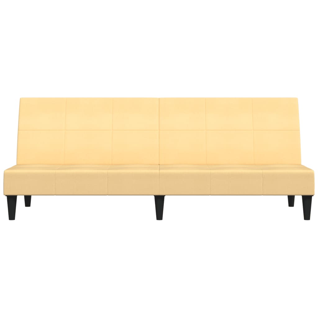 Schlafsofa 2-Sitzer Creme Mikrofasergewebe