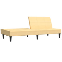 Thumbnail for Schlafsofa 2-Sitzer Creme Mikrofasergewebe