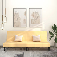 Thumbnail for Schlafsofa 2-Sitzer Creme Mikrofasergewebe