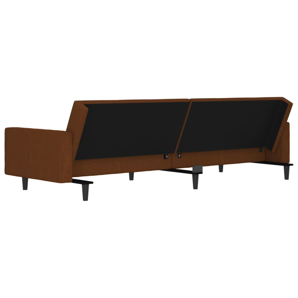 Schlafsofa 2-Sitzer Braun Mikrofaser