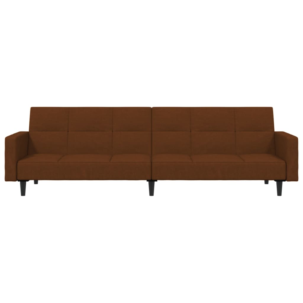 Schlafsofa 2-Sitzer Braun Mikrofaser