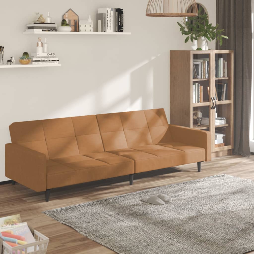 Schlafsofa 2-Sitzer Taupe Mikrofaser