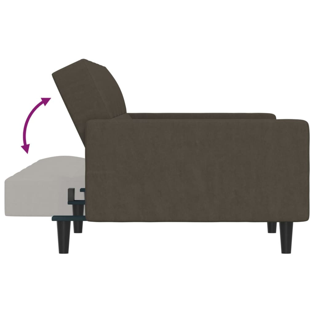 Schlafsofa 2-Sitzer Dunkelgrau Mikrofaser