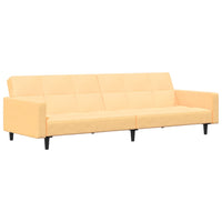 Thumbnail for Schlafsofa 2-Sitzer Creme Mikrofaser