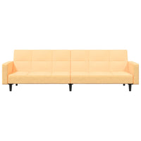 Thumbnail for Schlafsofa 2-Sitzer Creme Mikrofaser