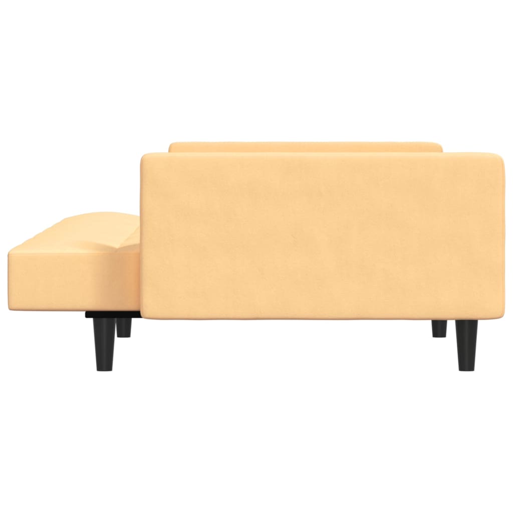 Schlafsofa 2-Sitzer Creme Mikrofaser